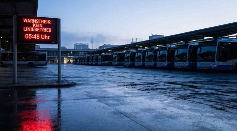 Stillstand auf Schiene und Straße: Ver.di kündigt massive Warnstreikwelle im ÖPNV für Donnerstag an